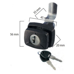 Push lock for doors FAP 56x45 black c / cil and ch.