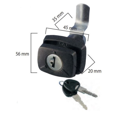 Serratura push portelloni FAP 56x45 nera con chiavi