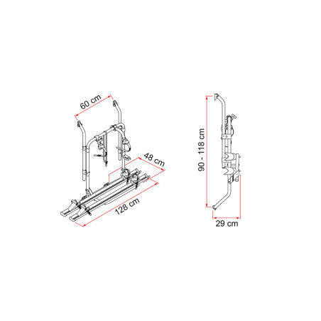 Portabici 200  D FIAMMA Doppia porta post Black 02093A15A