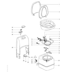 Interrupteur de chasse d'eau SC200 pour WC à cassette Thetford C200CS - 23716