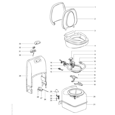SC200 Spülschalter für Thetford C200CS Kassettentoilette - 23716