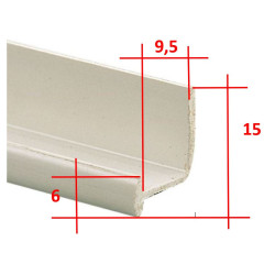 Riel de cortina en L 2,5 m plegable 15x9,5x6 2