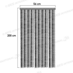 Cortina de chenilla blanco/gris 56x200