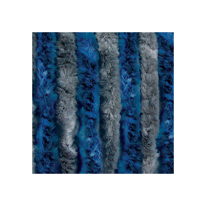 Cortina chenilla gris / azul 56x200
