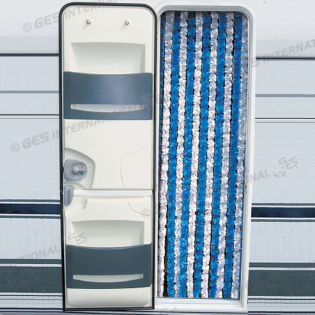 Cortina de chenilla blanco/azul 56x200