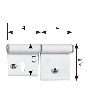 PAIRE CHARNIERE DROITE + GAUCHE KIT C10 48X40 + 43X40 BLANC RAL9010