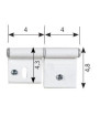 PAIR RIGHT + LEFT HINGE KIT C10 48X40 + 43X40 WHITE RAL9010