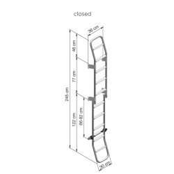 THULE 307488 - Mod 4 - Escalera exterior plegable de 10 peldaños