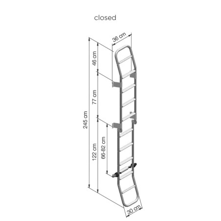 THULE 307488 - Mod 4 - Escalera exterior plegable de 10 peldaños