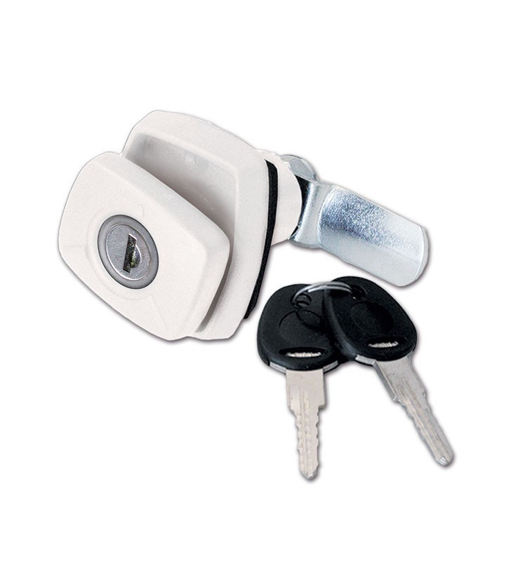 Push lock for doors FAP 56x45 white w / cyl and ch.