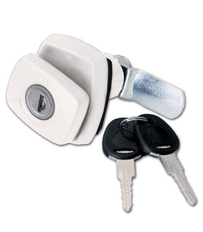 Push lock for doors FAP 56x45 white w / cyl and ch.