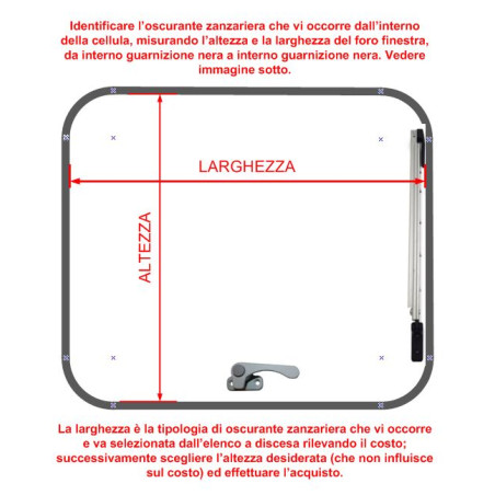 Moustiquaire occultante type GM 300x550 mm avec cadre