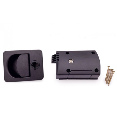 Black STS lock KUBUS model for hatches without cylinder / keys