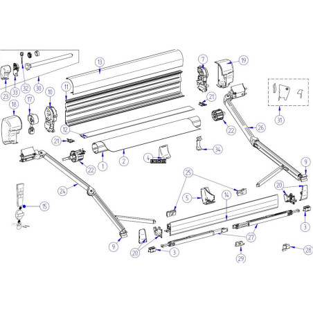Mechanismus mit Gelenk THULE 8000-Serie - 1500601210