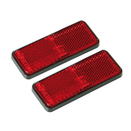 Reflector 90 x 35 mm rectangular without adhesive holes - Red