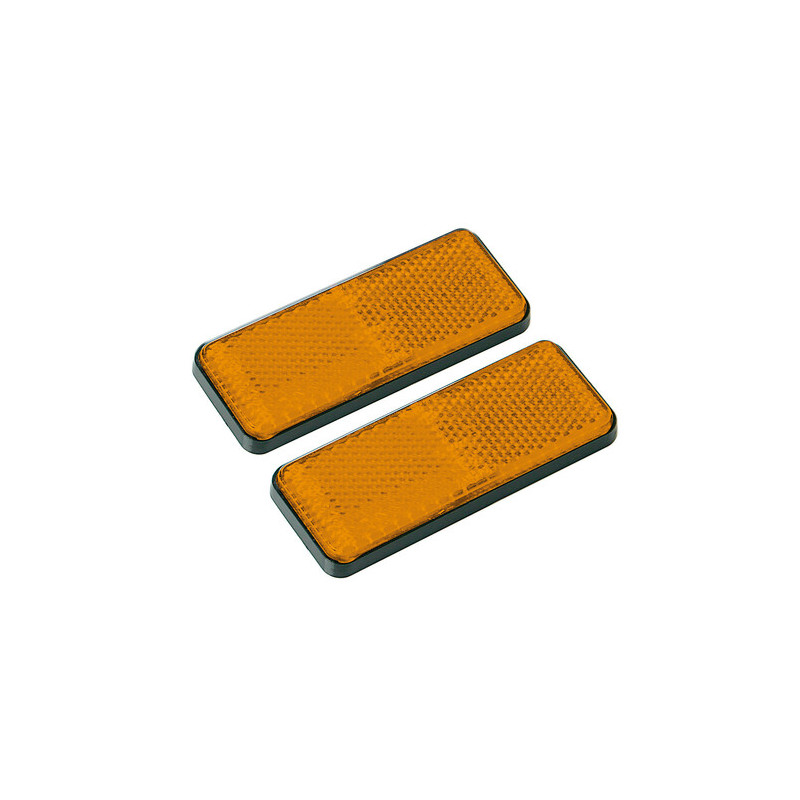 90 x 35 mm rechteckiger Reflektor ohne Klebelöcher – Orange