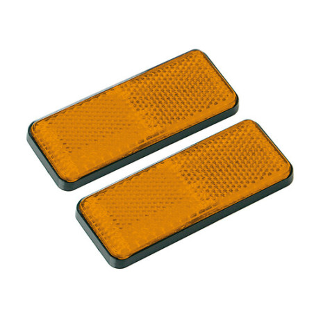 Reflector rectangular 90 x 35 mm sin agujeros adhesivos - Naranja