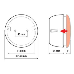 BASE FOR ROUND LAMPS Ø 140 MM art. 9445, 9446, 9447