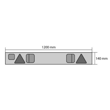 BARRA SEGNALETICA POSTERIORE 120X14CM - 12V