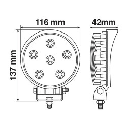 Auxiliary light with 6 Led - 10-30V - White