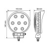 ROUND LAMPA WL-1 7 LED 21W 10-30V