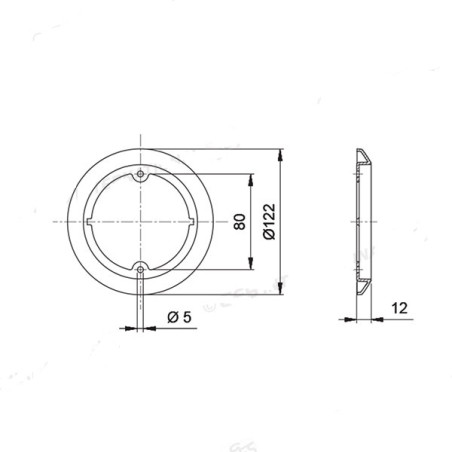 Thin chromed decorative ring Trigano lights Ø 95 mm