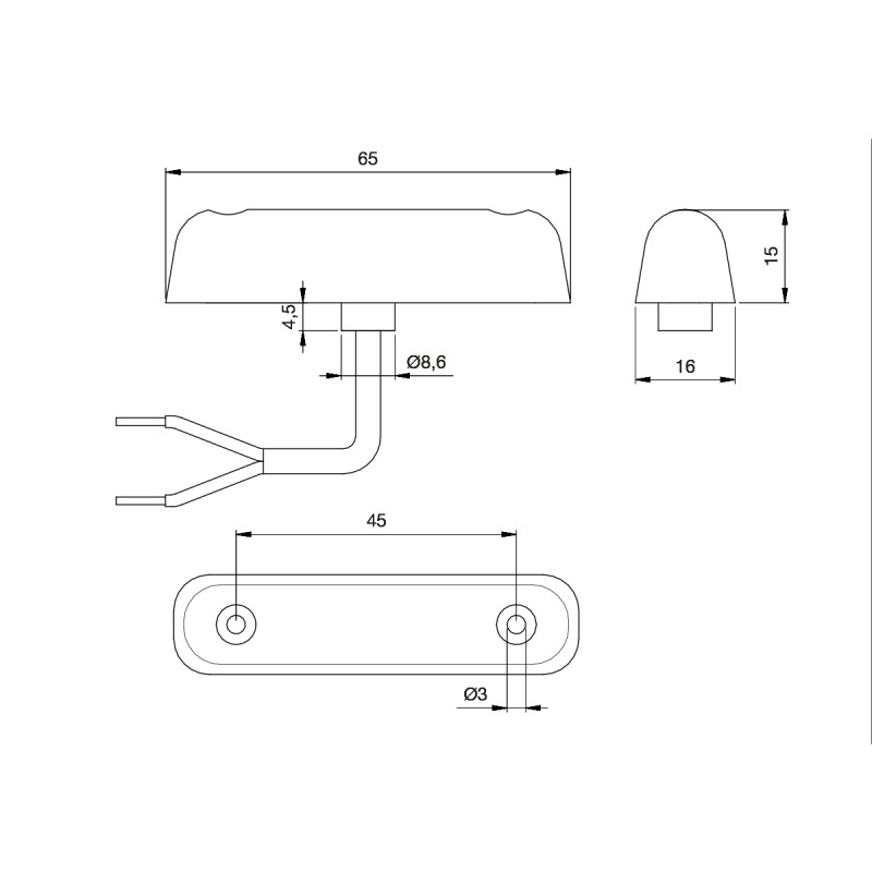 Fanaleria per camper : LUCE INGOMBRO OVALE ANT.B.CA LED