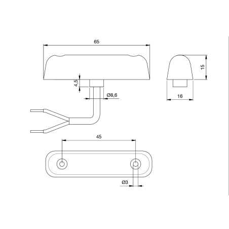 JOKON PL24-2/12 feux de gabarit avant LED blancs