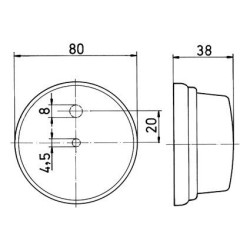 Feu avant PLR 272/12-24 5W Ø80 JOKON