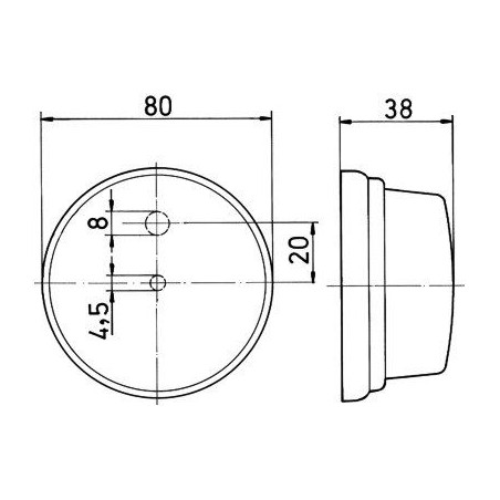 Luce PLR 272/12-24 ingombro anteriore 5W Ø80 JOKON