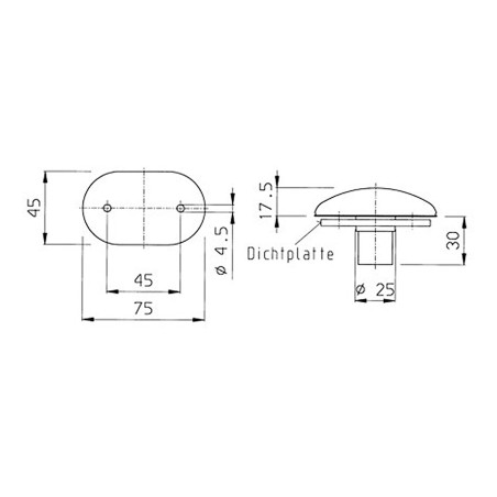 Segnalatore ingombro anteriore 75x45 JOKON PL2000/12V 5W
