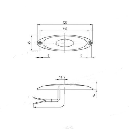 Freigabesignal vorne LED JOKON graue Basis 124x45