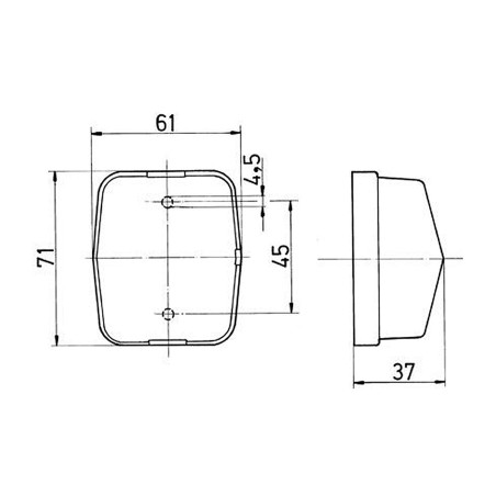 Fanale PL115 ingombro anteriore 71x61 JOKON