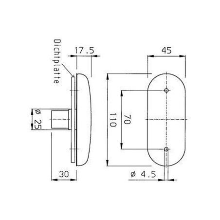 Luz de gálibo delantera 110x45 JOKON