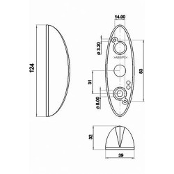 SPL 2010 / FEU D'ENCOMBREMENT LATÉRALE DOUBLE FACE 12-24V AVEC BASE GRIS