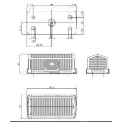 92x42x37 double-sided space indicator