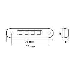 LUCE INGOMBRO A 4 LED 12/24V ROSSO R-15