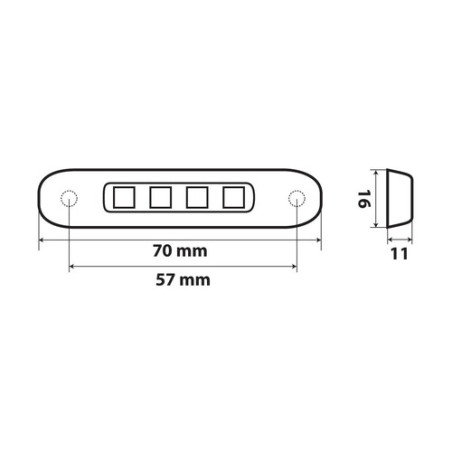 CLEARANCE LIGHT WITH 4 LEDs 12 / 24V WHITE F-13