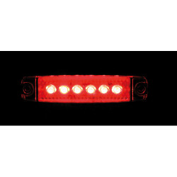 LUCE INGOMBRO ROSSA PIATTA 6LED 12/24V