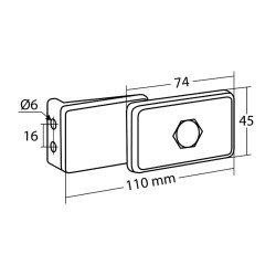 LUCE INGOMBRO BIANCA CON CATARIFRANGENTE E STAFFA 12/24V