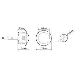 RED RECESSED LIGHT 12 / 24V R-19 "