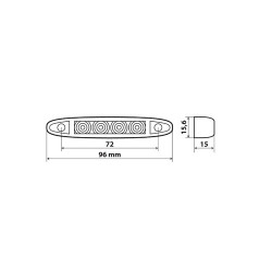 LUCE INGOMBRO 12/24V LUCE ROSSA 4 LED 96X15,6 MM