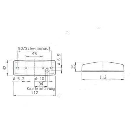 Dimensions 110x44x24 orange for T10 lamp