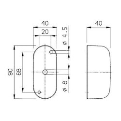 Ampoule feu de signalisation taille double face 92x42x40 JOKON