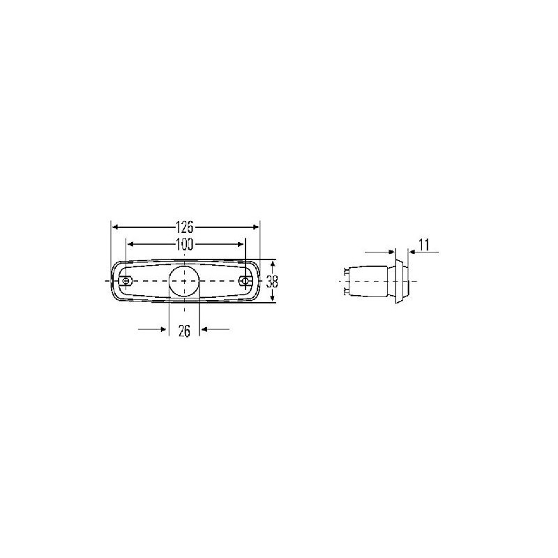 Side marker light white base