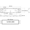 IP67 Kennzeichenhalter mit 12/24V LED-Licht, 2-Wege-Anschluss