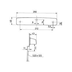 Cantilevered silver plate light 266x46x43 JOKON K307