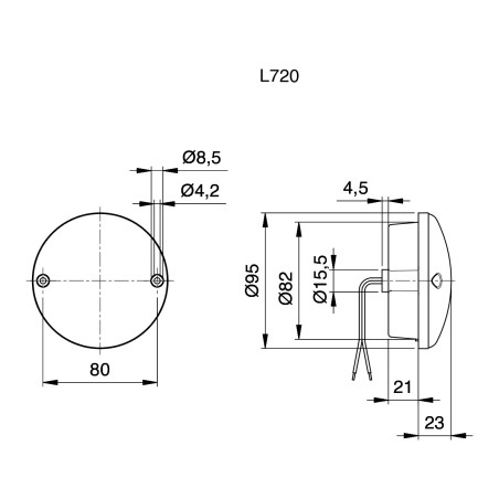 JOKON 720 - LED-Positions-/Bremsleuchte Ø 95 mm