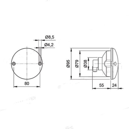 Luz indicadora de dirección incolora diam 95