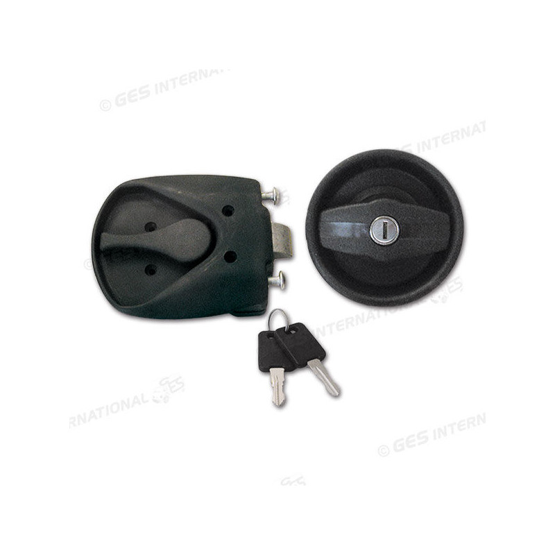 Kit de serrure FAP noir pour porte avec cylindre et clés
